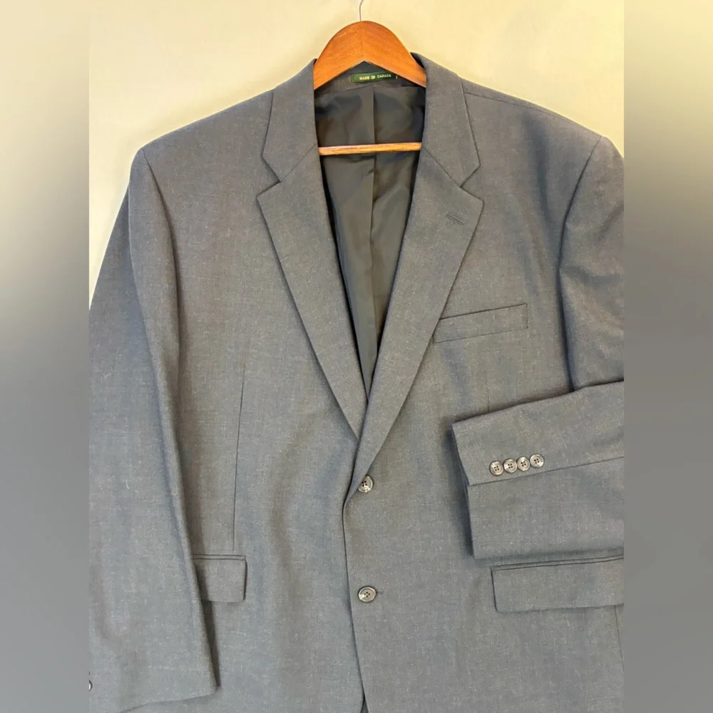RALPH‎ RALPH LAUREN Grey Wool Sport Coat Blazer 50R Jacket Vintage Business
